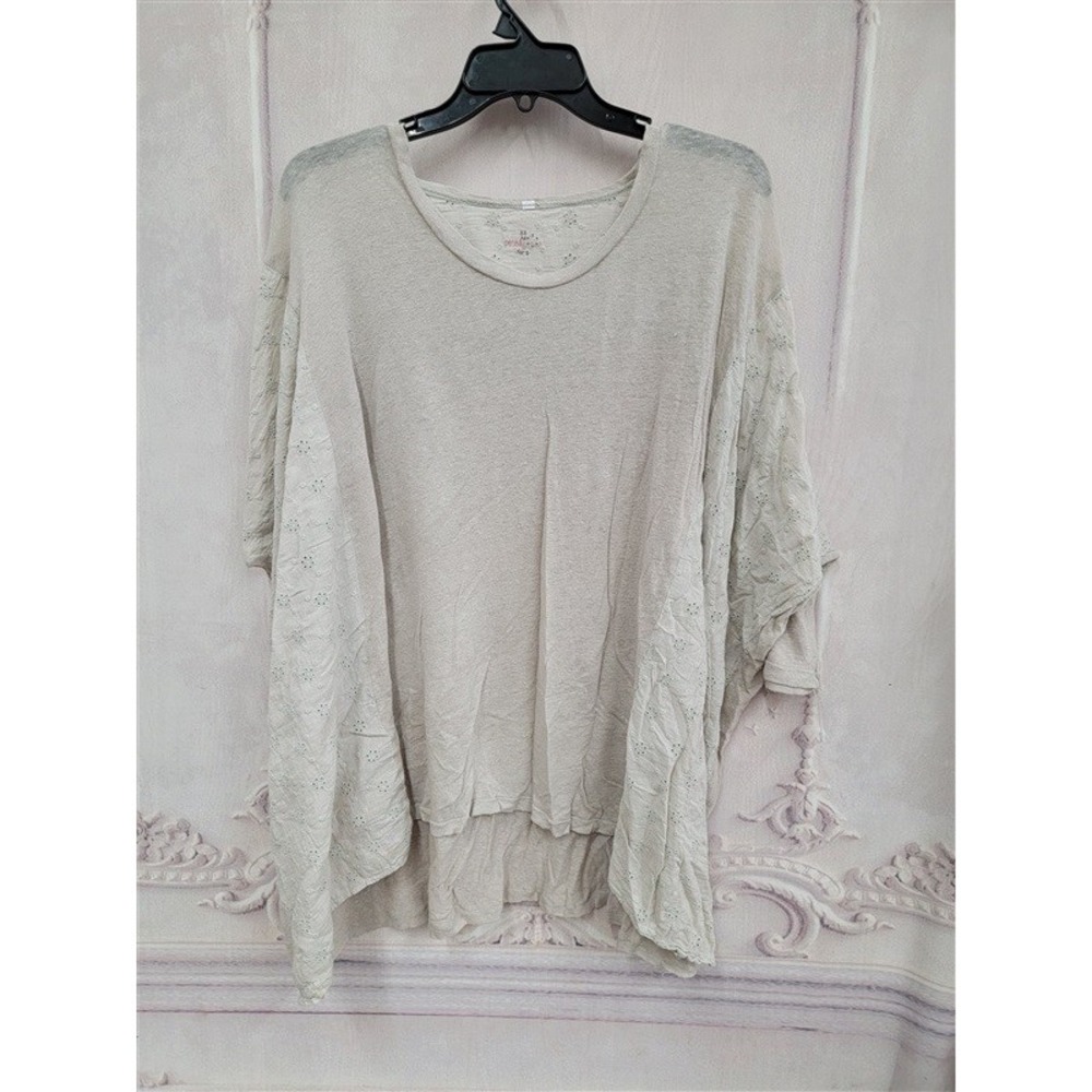 NWOT pete & greta Sz S Linen Eyelet Ecru Tunic Top 121121